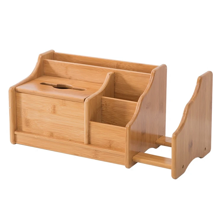 

Bamboo tissue box multi-function tray living room bedroom creative home remote control desktop storage box