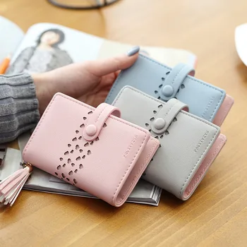 

2020 New Small Tassel Card Holders Women Creidt Card Holder Wallet Fashion Hollow Out Id Card Holders