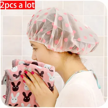 

2pcs/vanzlife fashion waterproof shower cap thickening adult bathing cap bathing hat