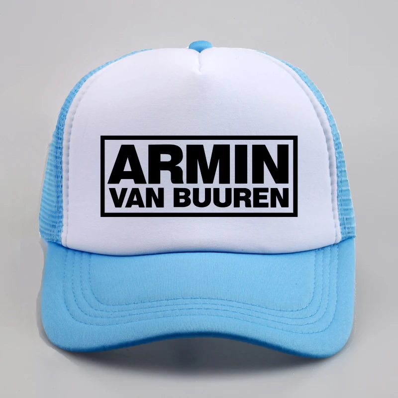 Модная кепка Armin Van Buuren, диджейские фанаты, сетчатые крутые бейсболки, вместе в состоянии транса, шапка, женская и мужская музыкальная Кепка - Цвет: Небесно-голубой