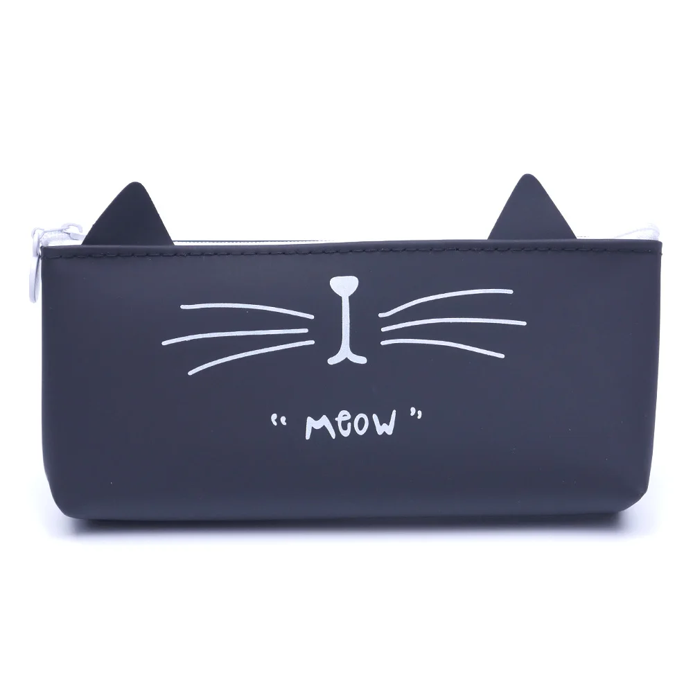 

Cartoon Cat Organizer Bag Women Silica gel Travel Makeup Bag Case Handbag Small Lady Zipper Make up Cosmetic Bag Female Tote