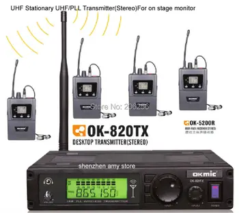 

TOP High Quality 1pc transmitter with 4pcs Stereo receivers Wireless In Ear Monitor System Stereo earphones For on stage monitor