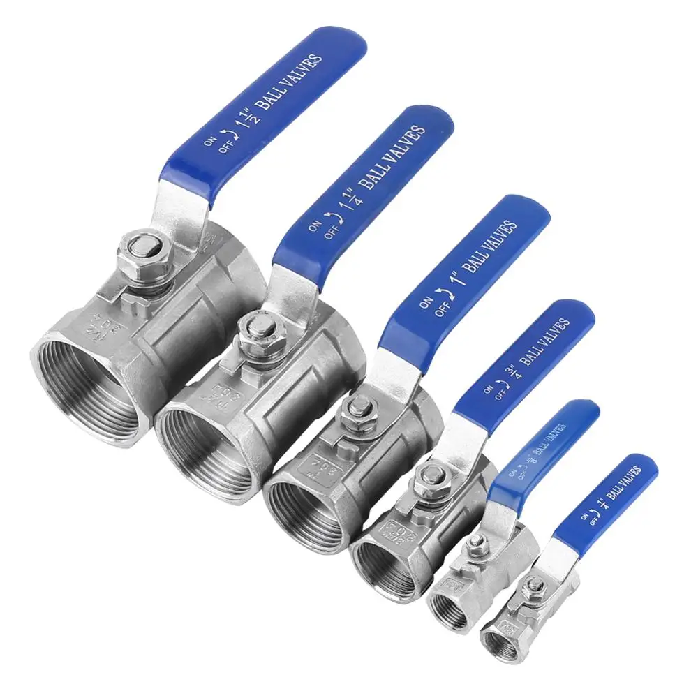 

Stainless Steel SS304 Pipe Ball Valve Female Threaded 1/4" 3/8" 3/4" 1" 1-1/4" 1-1/2" Sanitary Shut-off Ball Valve Straight