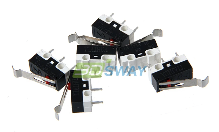 3DSWAY 3D Printer Accessories 10pcslot 1A125VAC Endstop Straight Type Micro Switch Limit Switch Makerbot MK7MK8 (2)