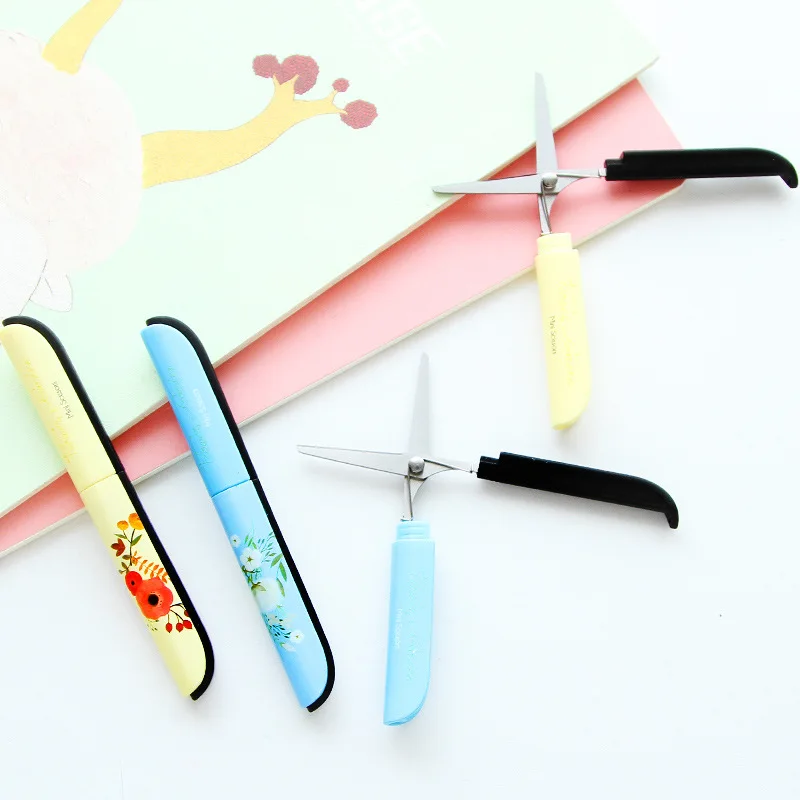 Новые креативные портативные ножницы с цветочным узором, канцелярские ножницы, новинка, бытовые ножницы
