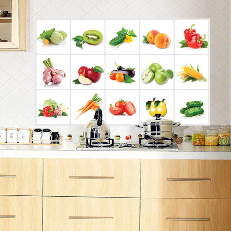 

Sticker Kitchen aluminum foil waterproof decorative tile stickers home decor kitchen accessories wall stickers