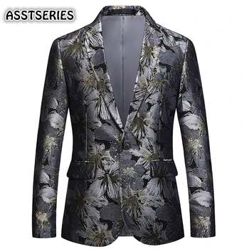 

Men Blazer Slim Fit Royal Style Four Seasons New Large Sizes 6XL Fashion Wedding Business Gentleman Formal Mens Blazers Casual