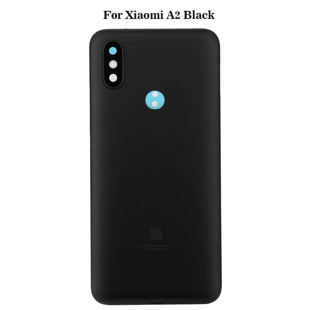 for MiA2 Black Задняя крышка батарейного отсека для xiaomi MiA1 A2, алюминиевый сплав, чехол на заднюю крышку, задняя дверь, Замена жесткого аккумулятора, чехол с присоской - Цвет: for MiA2 Black