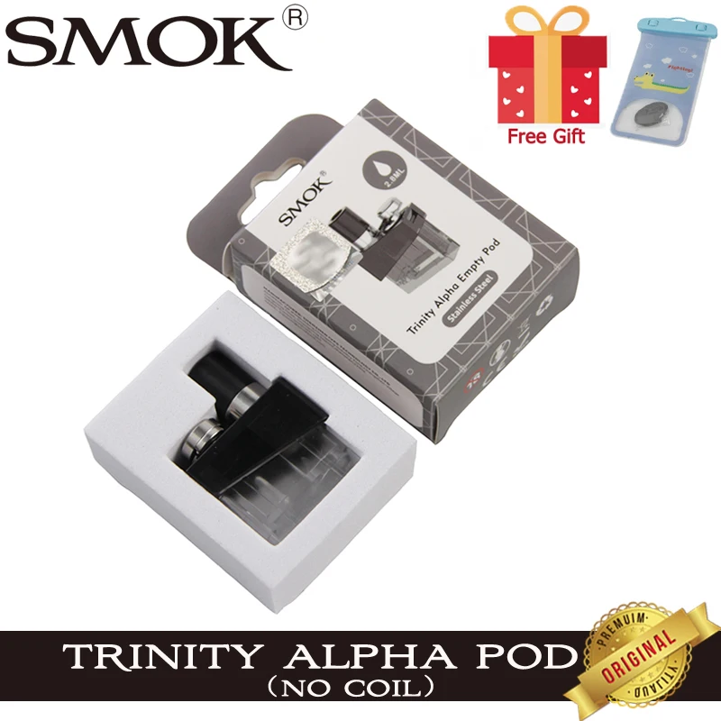 

2pcs/lot Original SMOK Trinity Alpha Replacement Pod Cartridge 2.8ml Atomizer Tank For Electronic Cigarette SMOK Trinity Alpha