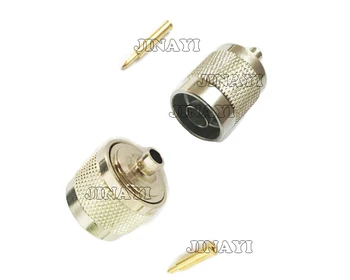

10pcs N male Plug straight RF connector Solder for Semi rigid .086" Cable RG405