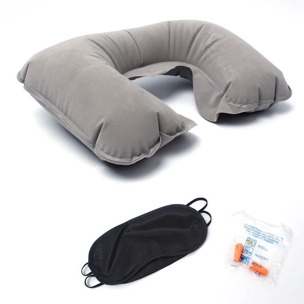 

U Shaped Travel Air Flight Inflatable Mattress Neck Support Headrest Cushion