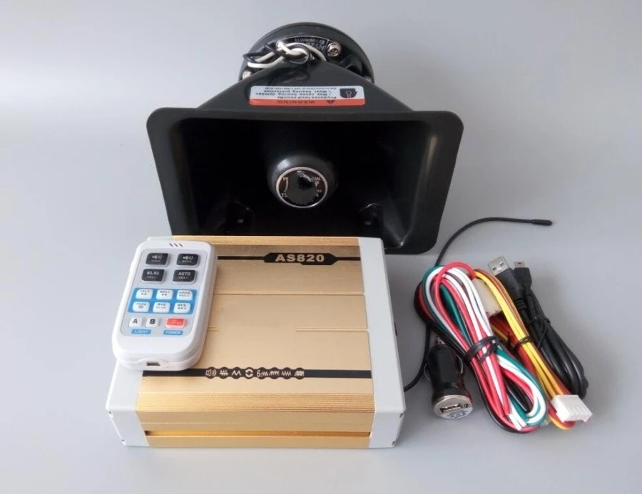 

Higher star AS820 200W wireless remote police siren car alarm warning amplifiers with Mp3 function +1units 200W loudspeaker