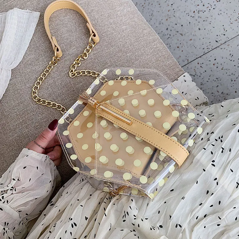 

Summer bag lady 2019 new Korean version of foreign chain single shoulder bag fashion transparent jelly strap bag