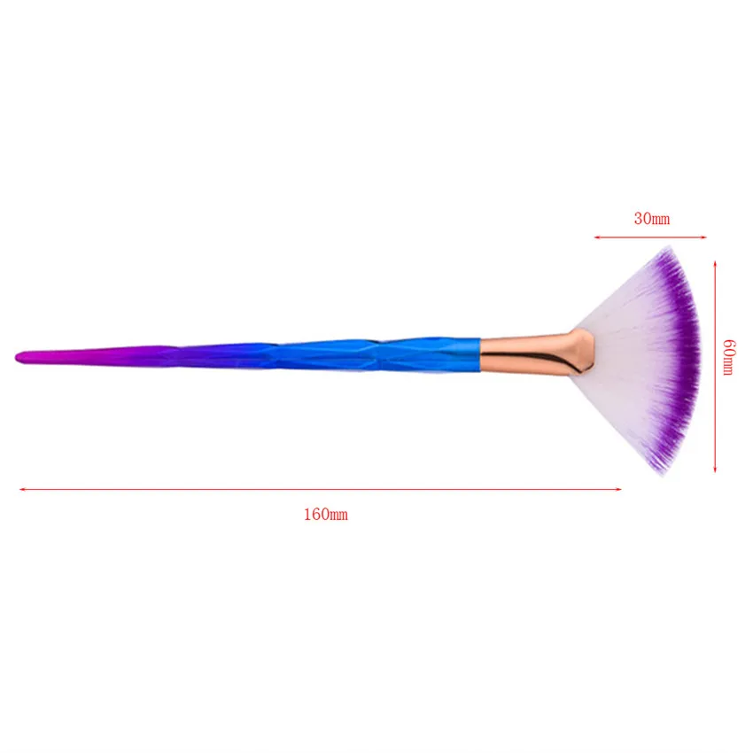 SAIANTTH одиночные маленькие веерные кисти для макияжа разных форм цвета насыщенного градиентного цвета Алмазная ручка основание под пудру для лица Профессиональная Красота