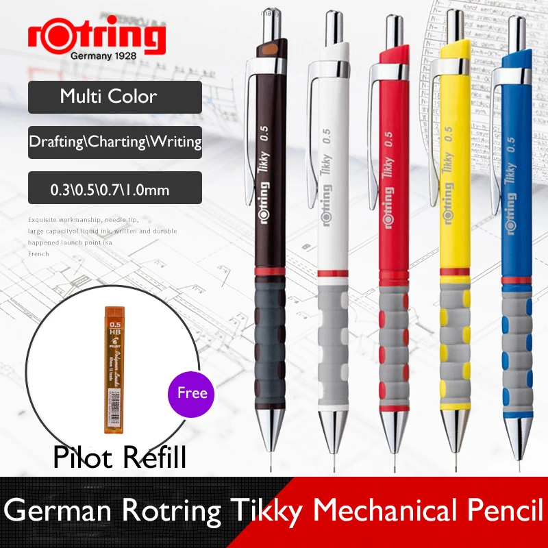 Rotring Tikky Leads for Mechanical Pencils 1 mm HB Pack of 3 Cases of 12 