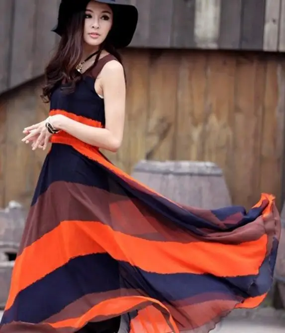 orange long frock