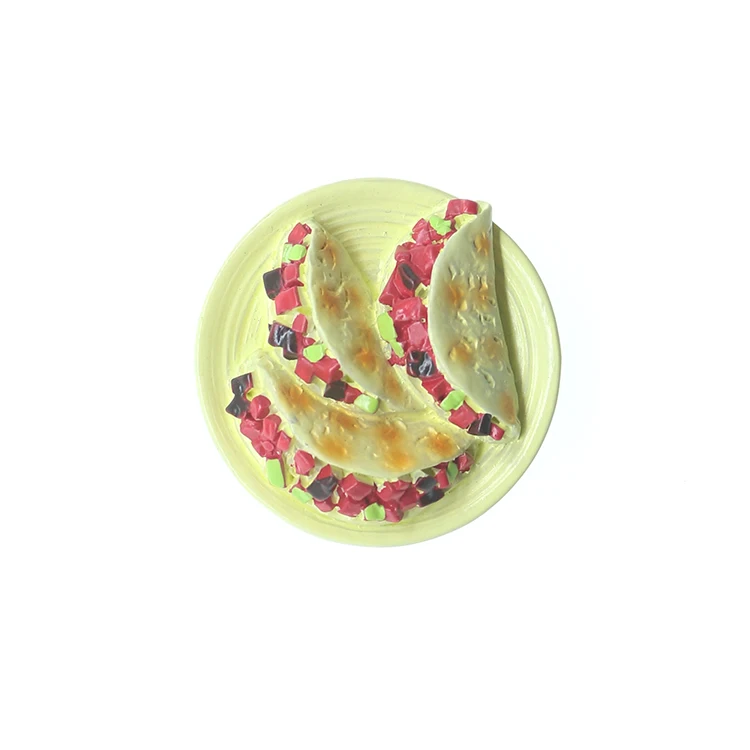 PANDAPARK 3D Полимерная искусственная еда холодильник магнитный сувенир кухонные инструменты украшение холодильника размещение сообщения наклейка кофе чай торт - Цвет: Tortilla
