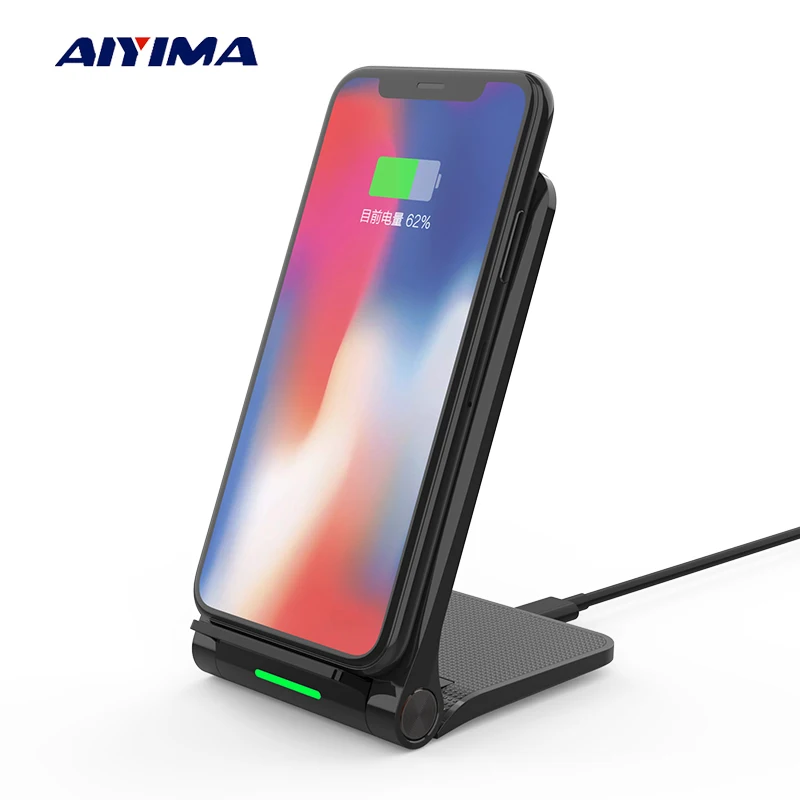 

AIYIMA Qi Wireless Charger 10W For iPhone X XS XMax Samsung S8 Plus S7 S6 edge Note 8 Nokia LG 5 Phone Fast Charging Holder