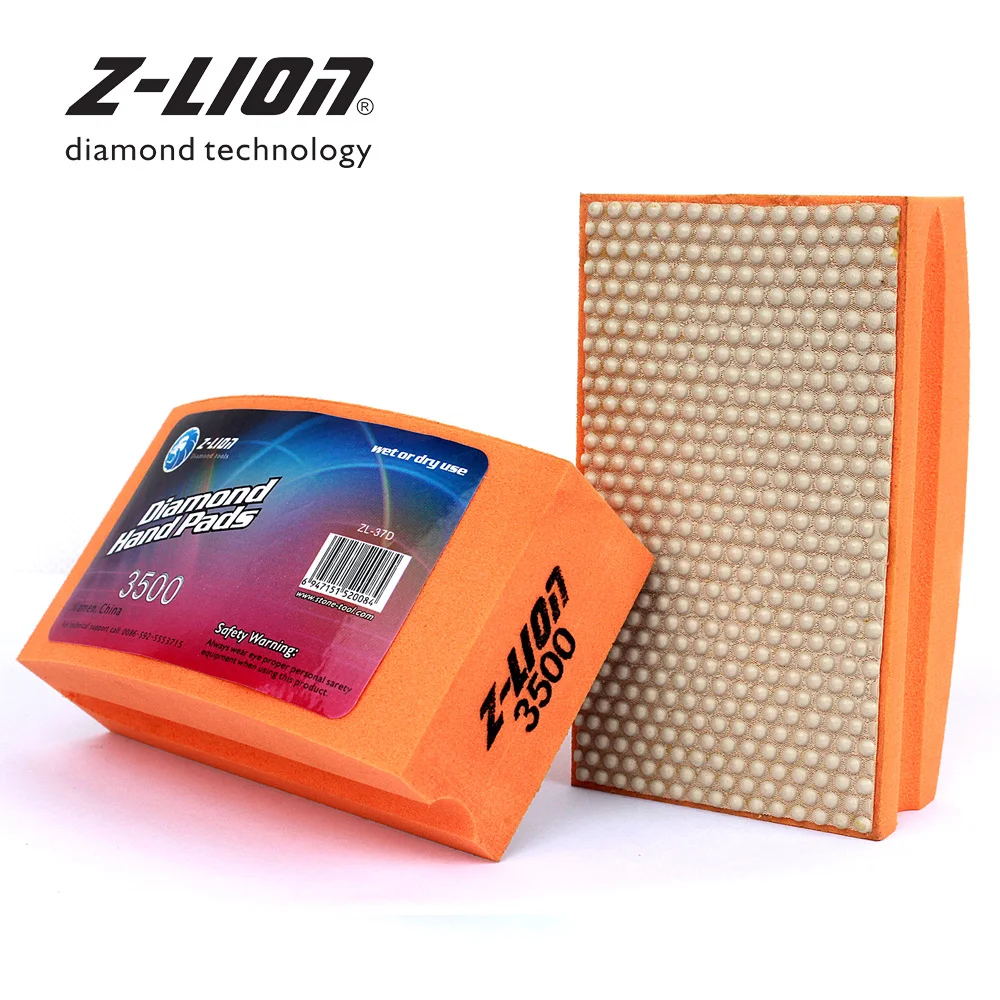 Z-LEAP Arc Foam Backed Hand Polishing Pad Resin Bond Diamond Pad For Glass Ceramic Tile Stone Grinding 100*58mm Abrasive Tool