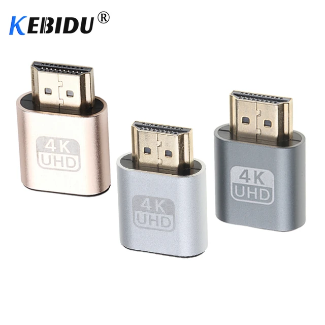 kebidu New generation VGA Virtual Display Adapter HDMI DDC EDID Dummy Plug Headless Ghost Display Emulator Lock plate