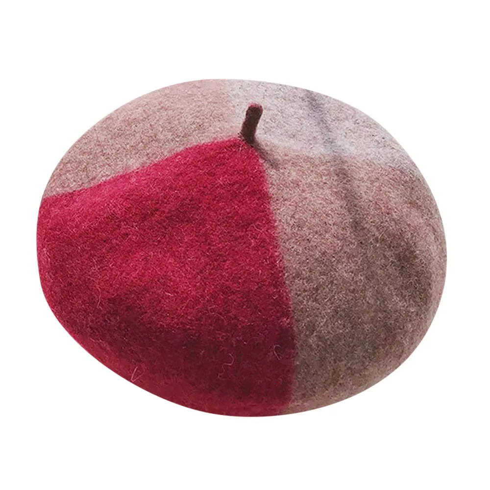Contract Color Beret Hat Wool Autumn Winter Women Girls Fashion Hats women's hats bonnet femme coton