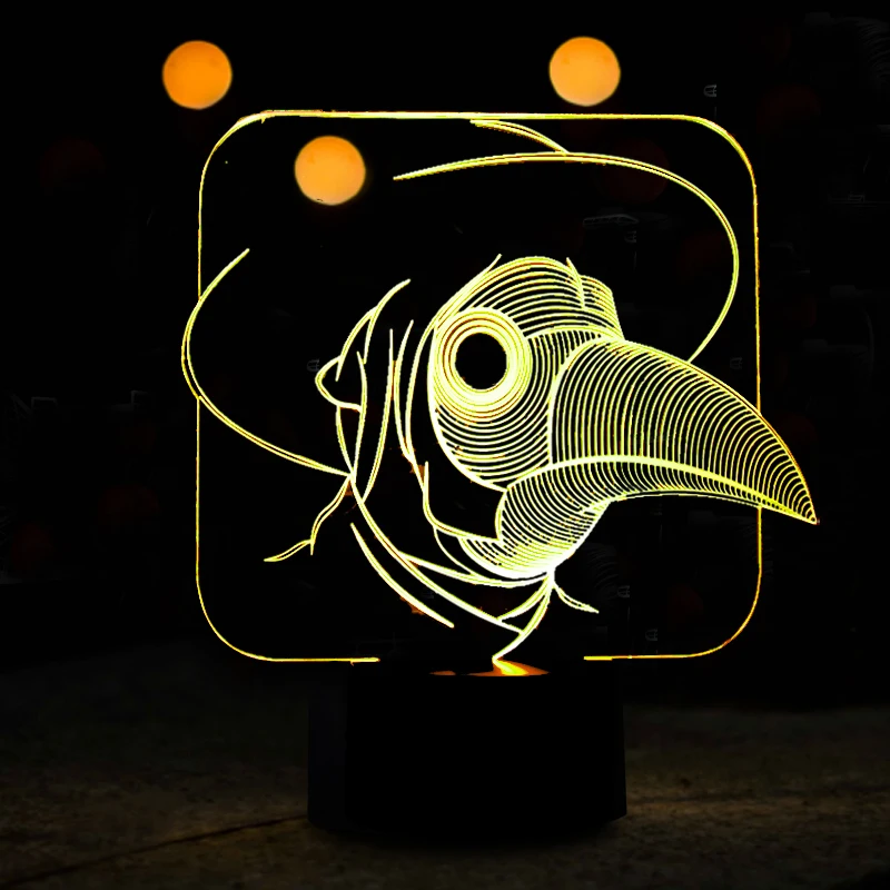 

Interesting 3D LED Lamp with Bird Pattern LED Colorful Table Lamp as Bedroom Decorations Nightlights