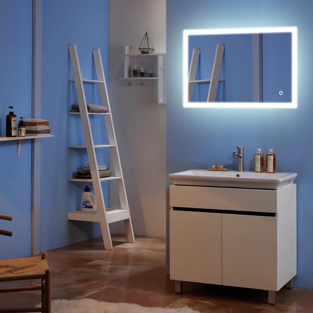 Touch LED Wall Mirror Decoration 36"x 36" Square Mirror External Light