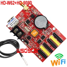 HD-W62+ HD-908D Температура Сенсор 2* HUB08 4* HUB12 1024*64 USB+ WI-FI один и двойной Цвет P3.75 P4.75 светодиодный системы управления HD W62