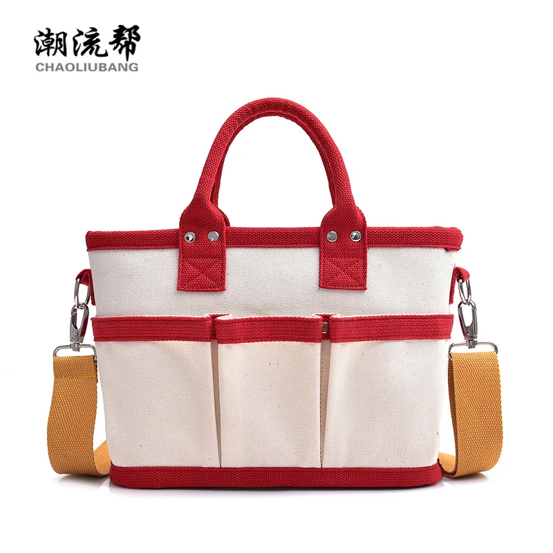 

New shoulder bag women's leisure solid color autumn and winter new portable messenger bag fashion Joker ladies canvas bag