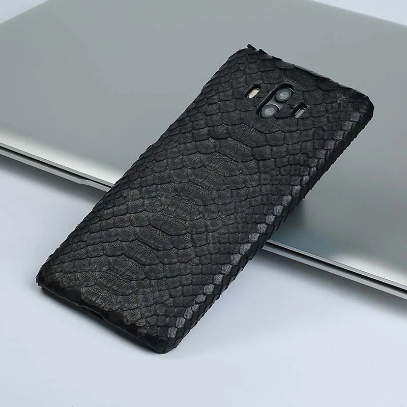 Wangcangli для Huawei Mate 10 Роскошный кожаный чехол для телефона из натуральной кожи питона ручной работы из натуральной кожи - Цвет: 01-Black
