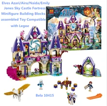 Bela 10415 Elves Azari/Aira/Naida/Emily Jones Sky Castle Fortres Minifigures Building Block assembled Toys Compatible With Legoe
