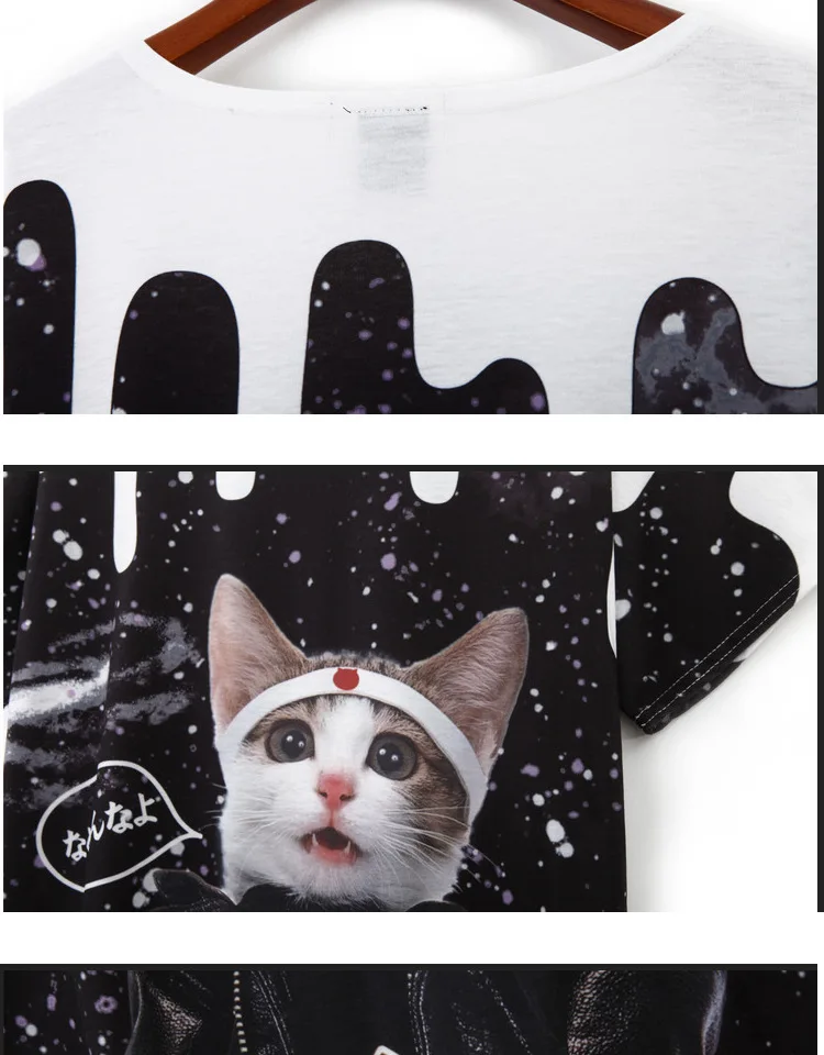 new listing street fashion large size women's skirt t-shirt loose Japanese uniform cat ladies short-sleeved women