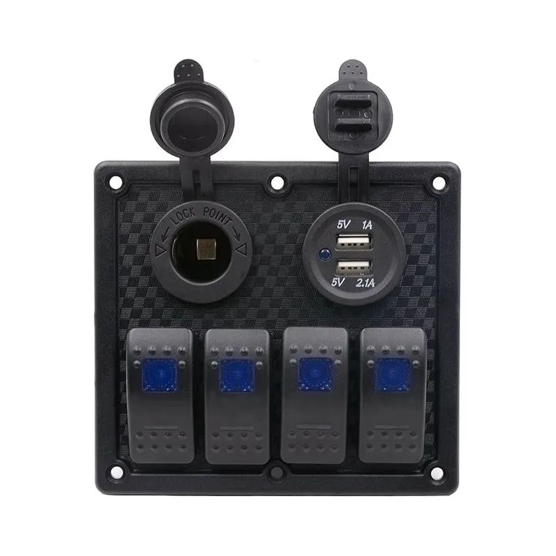 5PIN две лампы 4-позиционный переключатель прикуривателя сиденье двойной USB коммутационная панель M8617