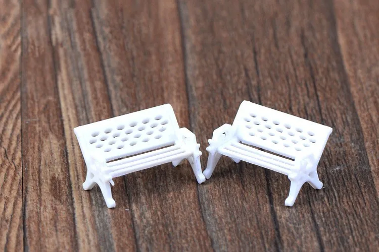 Миниатюрное, миниатюрное искусственное мини-белое кресло-скамейка Micro World декоративное озеленение DIY аксессуары поделка из пластмассы