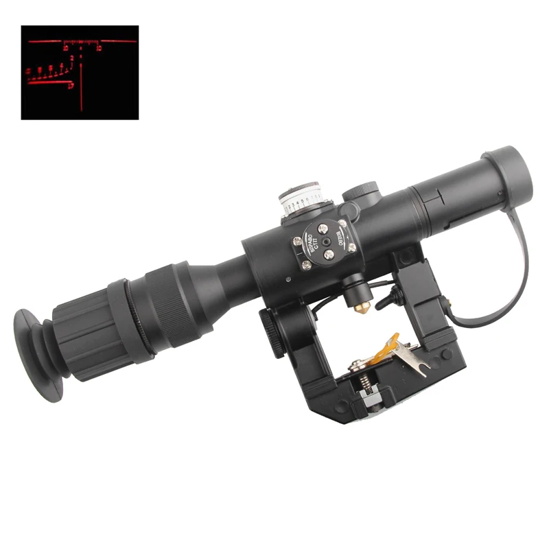 

4x26 Red Illuminated Rifle Scope Sight for SVD Dragunov for Tactical Hunting Shooting HT6-0012