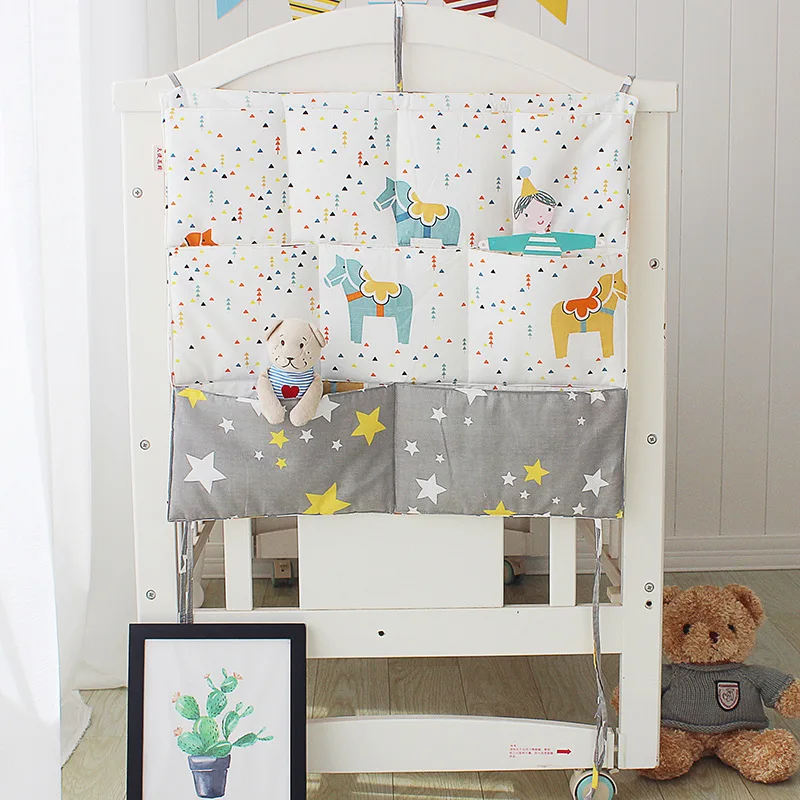 6050cm Baby Bed Bumpers Bedside Storage Hanging Bag Multifunctional Cot Pocket Diaper bag