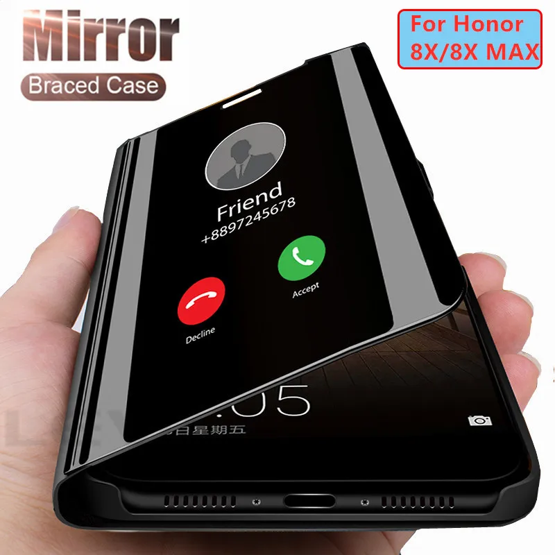 

NORTHFIRE Smart Mirror Phone Case For Huawei Honor 8x Clear Mirror View Stand Case For Honor 8x Max Flip Cover Funda Coque Capa