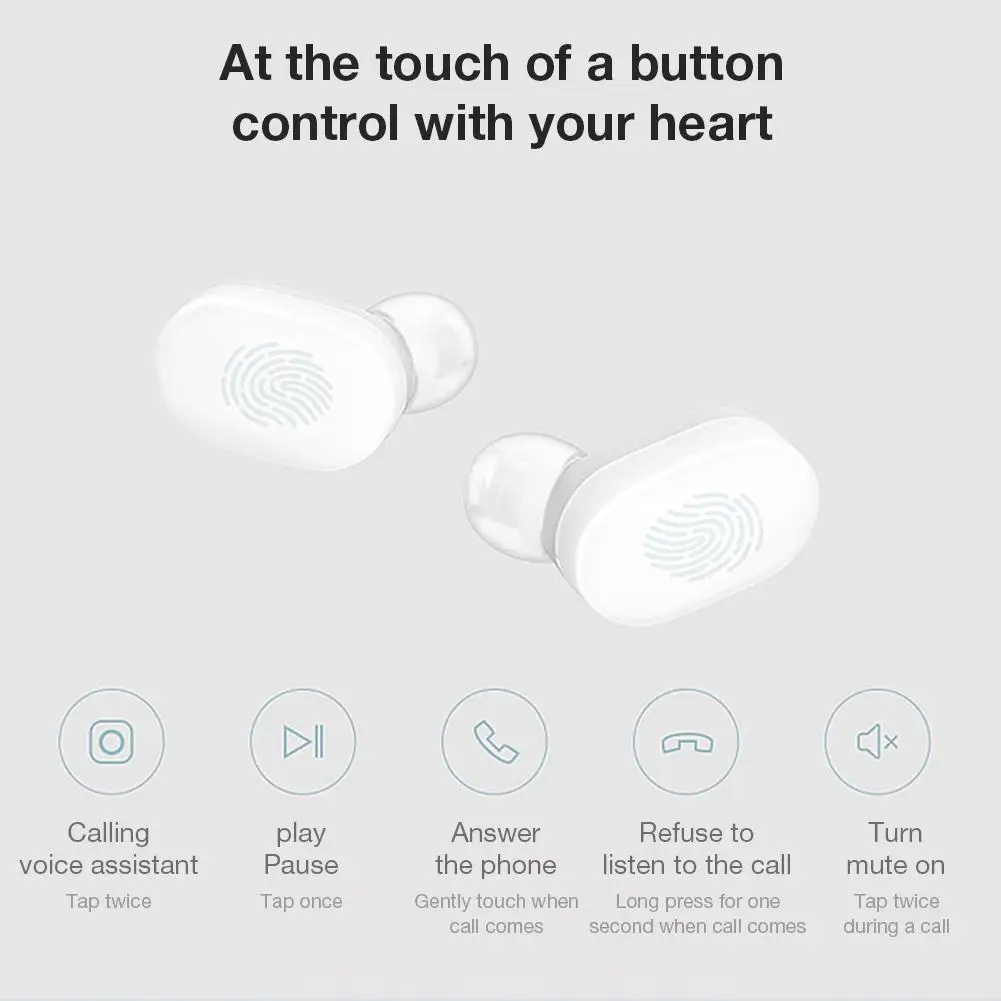 

For Xiaomi Airdots Youth Version Universal Bluetooth Earphone In - Ear Sports Portable Headset For AirDots Youth White Headset