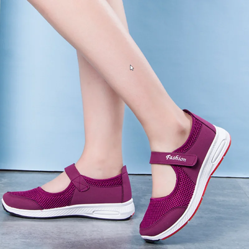 

Women Dance Sport Shoes Breathable Lightweight Dance Sneakers For Woman Comfortable Mesh Falt Summer Soft Shoes AA60020