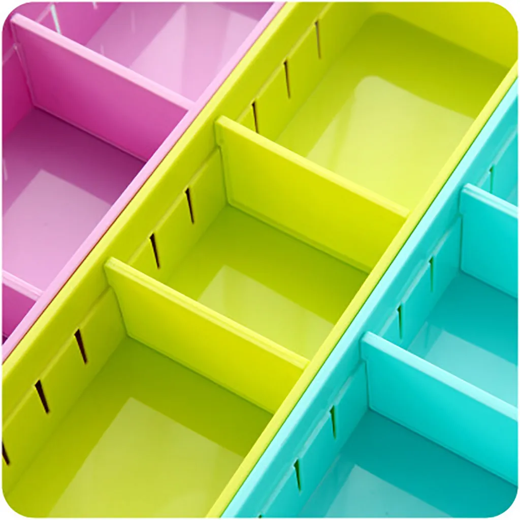 Latest Adjustable Drawer Organizer Kitchen Cutlery Divider Case Makeup Storage Box#30