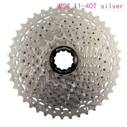 Sunracing 10 скоростей CSMS3 CSMX3 11-40 t/11-42/11-46 t mtb велосипед свободные колеса кассета широкое соотношение mtb велосипед кассета - Цвет: MS3 11-40T  silver