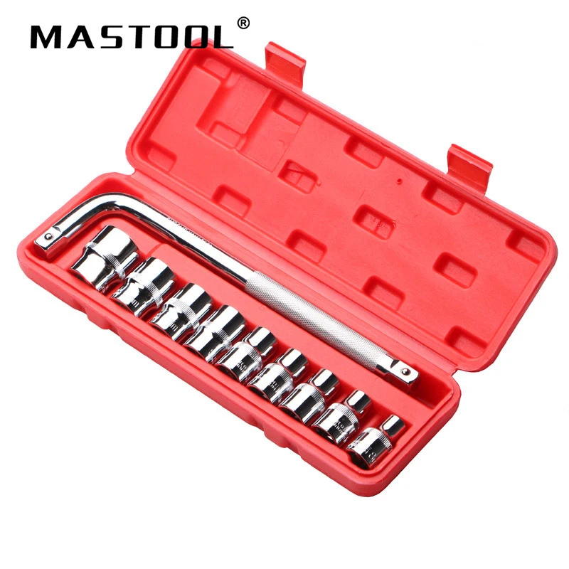 

10pcs/lot L Shape Socket Wrench Key Set 8-24mm Chrome Plated Vehicle Repair Tools spanner with box