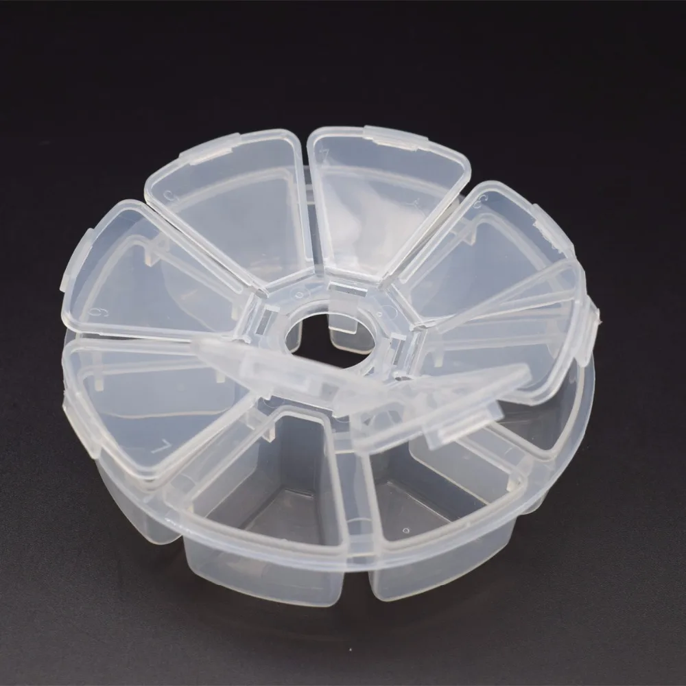 Jewelry Plastic Box 8 Lattices Plastic Storage Box Case For Beads