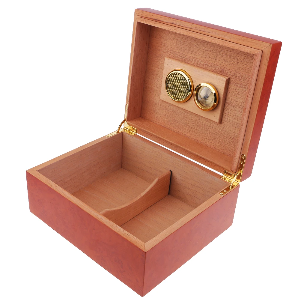 Portable Spain Cedar Wood Travel Cigar Humidor Set with Humidifier and Hygrometer Brown #5