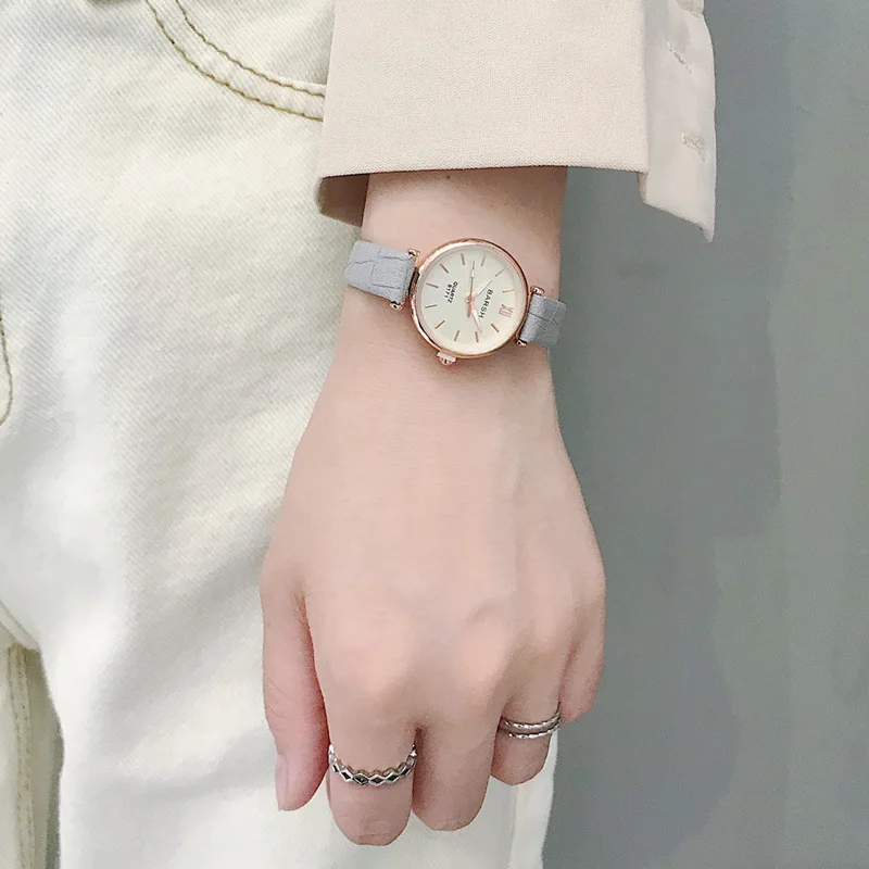 

Bamboo knot women fashion Watch female student small fresh girl heart school wind cherry pink Korean version simple clock