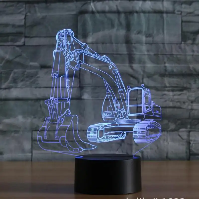 Экскаватор красочные 3d лампа Сенсорное видение постепенное изменение