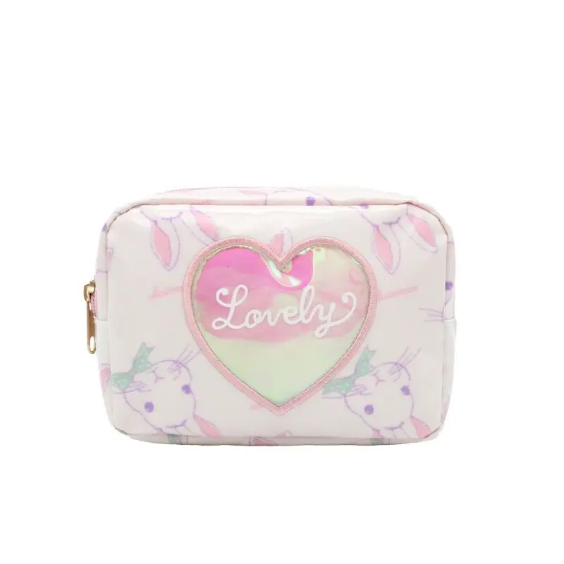 Pink Rabbit short Milkjoy/косметички с кроликом из мультфильма; милая Корейская косметичка для девочек; косметичка с лазерной голограммой; косметички; Bentoy; желе; сердце; пенал - Цвет: Pink Rabbit short