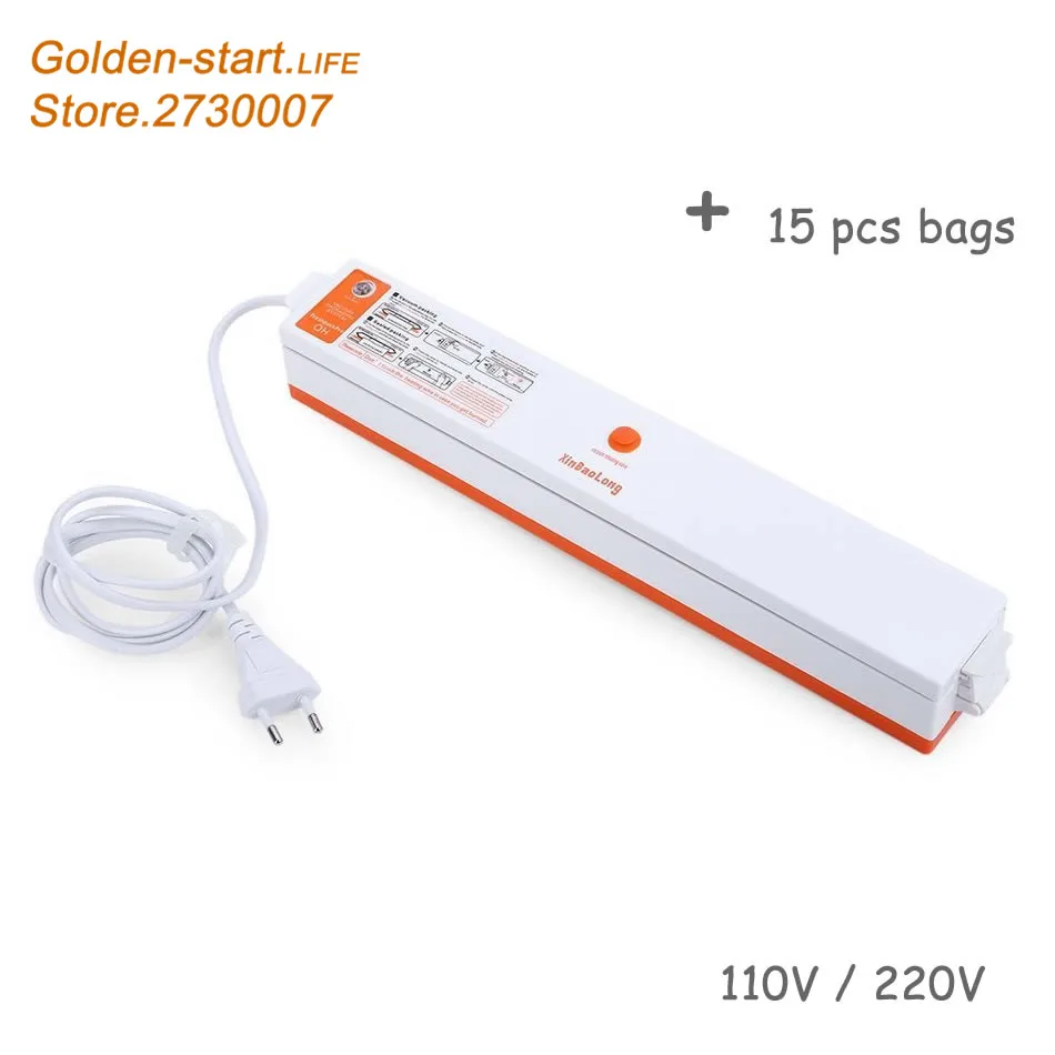 

Household Automatic Electric Vacuum Food Sealing Machine Film Sealer Vacuum Packer Vacuum Packaging Machine with 15PCS bags