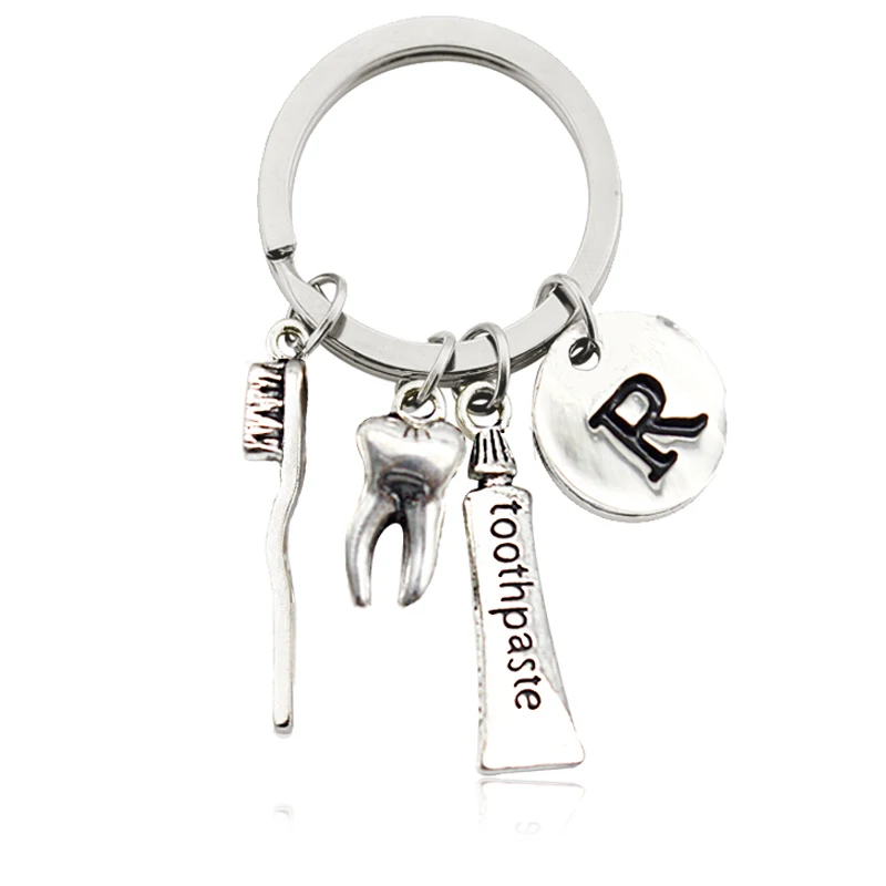 

Personality Creative Toothbrush Toothpaste Teeth Model Keychain To Keep Teeth Health Special Gift Memorial Jewelry