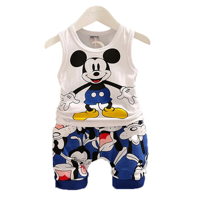 

Summer Baby boys Clothing Sets Cartoon Mickey Mouse boys top T-shirt Shorts 2 pcs clothes Set Kids Clothes Fashion Sport Suits